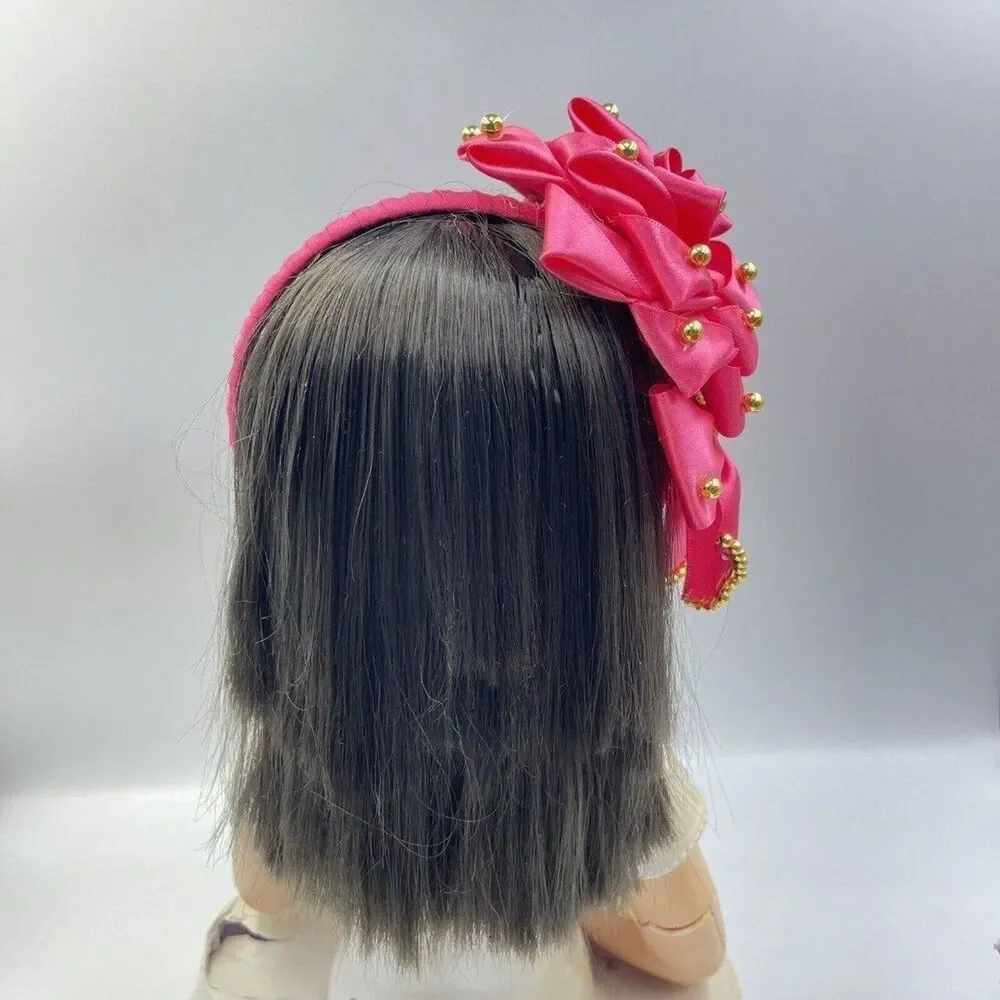 New Headband Hand-made Hair Accessories For Girls Pink Wide